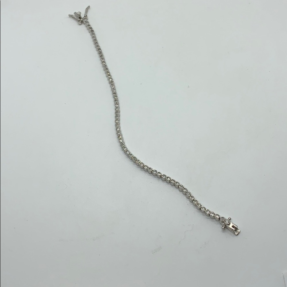 Sterling silver petite cZ bracelet.